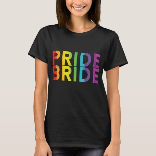 Pride Bride Lesbische LGBTQ Shirt Bachelorette Par (Voorkant)