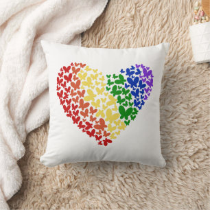 Pride Butterfly Heart – LGBTQ+ vlag kleuren Kussen