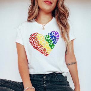Pride Butterfly Heart – LGBTQ+ vlag kleuren T-shirt