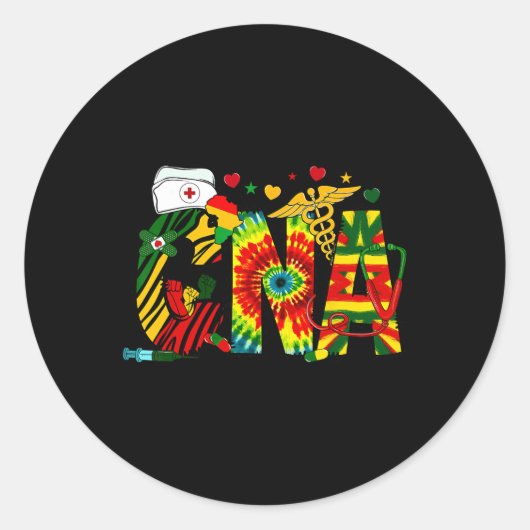 Pride Can Nurse Juneteenth Melanin Nurse African A Ronde Sticker (Voorkant)