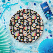 Pride cat and rainbow hearts seamless pattern papieren bordje (Feest)