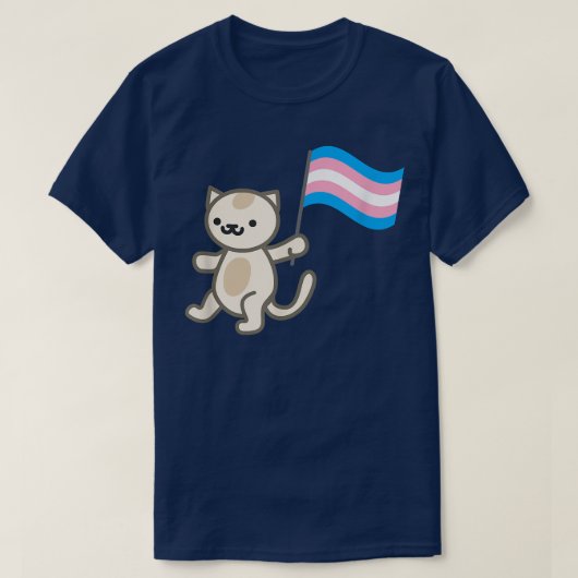 Pride Cat Holding Transgender Flag T-shirt (Design voorkant)