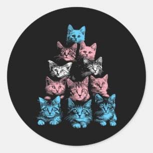 Pride Cats Transgender - LGBT Trans Flag Schattige Ronde Sticker