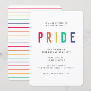 Pride Celebration LGBTQ Gay Modern Rainbow Party Kaart