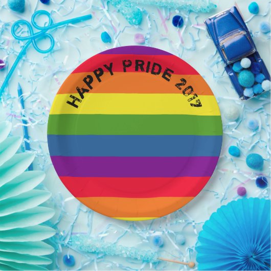 Pride Celebration LGBTQ Rainbow Flag Aangepaste te Papieren Bordje (Feest)