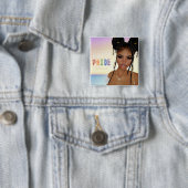Pride Celebration Pin 1 Vierkante Button 5,1 Cm (In situ)