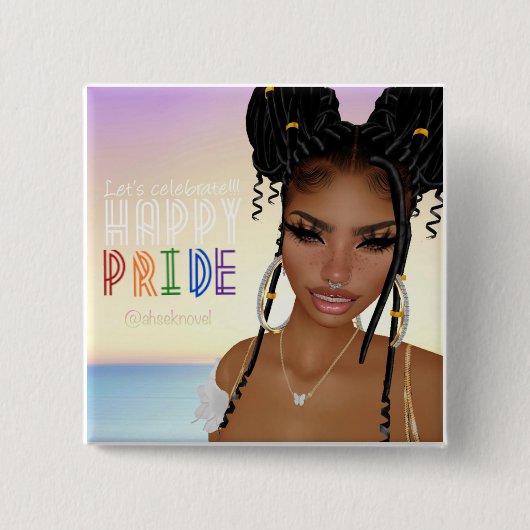 Pride Celebration Pin 1 Vierkante Button 5,1 Cm (Voorkant)