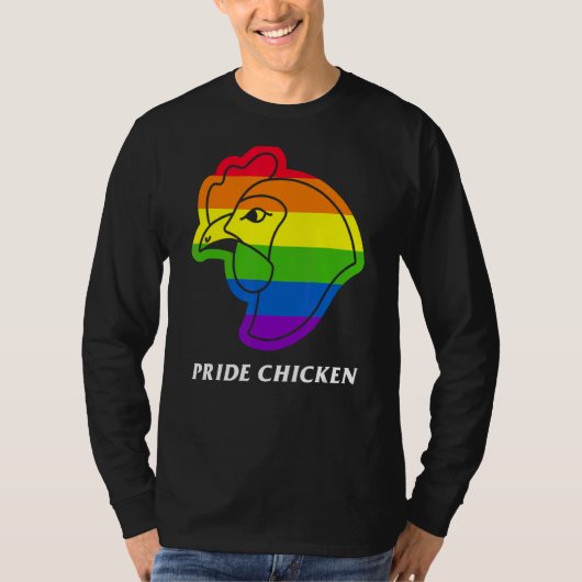 Pride Chicken Lgbt Pun Fried Rainbow Flag Buffalo T-shirt (Voorkant)