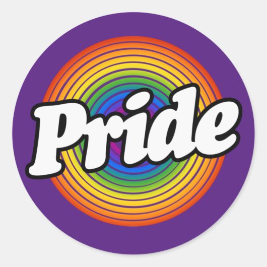 Pride Circle T-shirt Ronde Sticker (Voorkant)