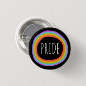 PRIDE Colorful Rainbow Black Ronde Button 3,2 Cm (Voorkant /achterkant)