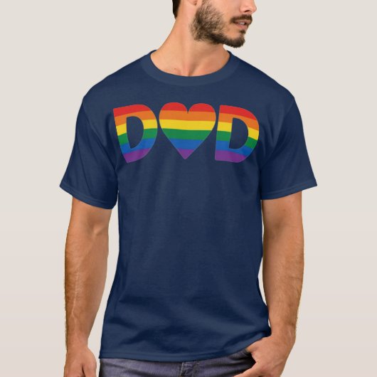 Pride Dad Heart op Vaderdag T-shirt (Voorkant)