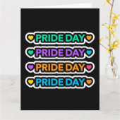 Pride dag. LGBT+Pride. Rainbooghart. Kaart (Gele Bloem)