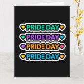 Pride dag. LGBT+Pride. Rainbooghart. Kaart (Gele Bloem)