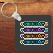 Pride dag. LGBT+Pride. Rainbooghart. Sleutelhanger (Voorkant)