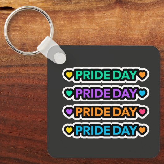 Pride dag. LGBT+Pride. Rainbooghart. Sleutelhanger (Voorkant)