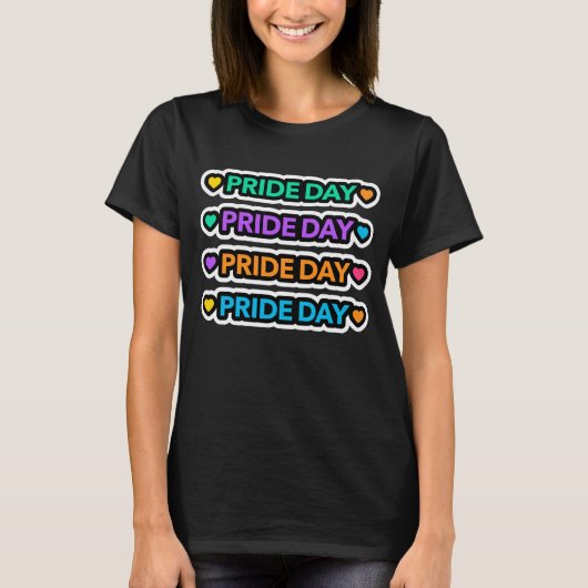 Pride dag. LGBT+Pride. Regenboog hart. T-Shirt (Voorkant)