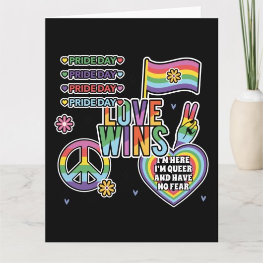 Pride dag. Liefde wint. Ik ben queer en heb geen a Kaart (Voorkant)