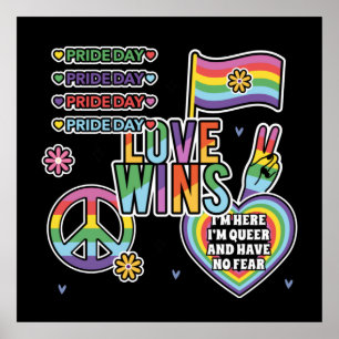 Pride dag. Liefde wint. Ik ben queer en heb geen a Poster