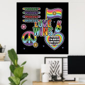 Pride dag. Liefde wint. Ik ben queer en heb geen a Poster (Thuiskantoor)