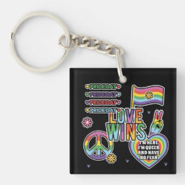 Pride dag. Liefde wint. Ik ben vrolijk en heb geen Sleutelhanger
