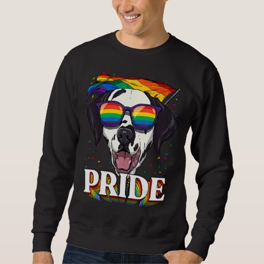 Pride Dalmatian LGBTQ Rainbow Flag Pride Month Pet Trui (Voorkant)