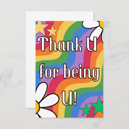 Pride Dank u kaart / Rainbow Dank u kaart (Voorkant / Achterkant)