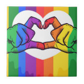 Pride Day concept met handen maken een hart Tegeltje (Voorkant)
