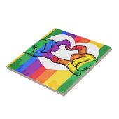Pride Day concept met handen maken een hart Tegeltje (Zijkant)