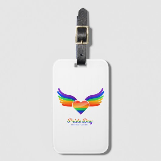 Pride day Heart Wing Ik geloof dat ik kan vliegen Bagagelabel (Voorkant (verticaal))