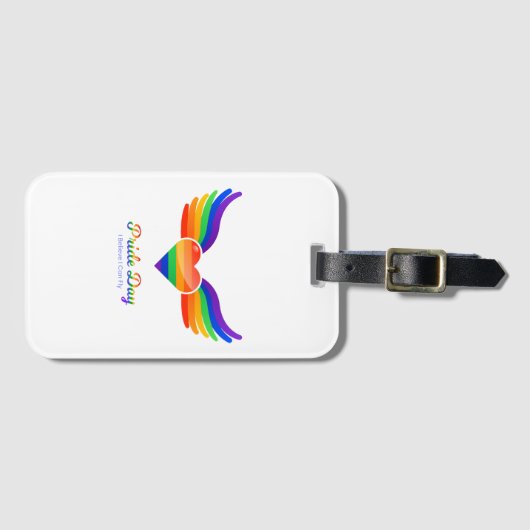 Pride day Heart Wing Ik geloof dat ik kan vliegen Bagagelabel (Voorkant (horizontaal))