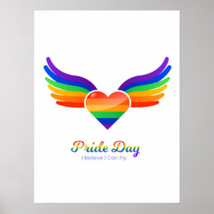 Pride day Heart Wing Ik geloof dat ik kan vliegen Poster