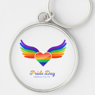 Pride day Heart Wing Ik geloof dat ik kan vliegen Sleutelhanger