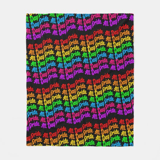 Pride de hele dag regenboog kleuren LGBTQ + Fleece Deken (Voorkant)