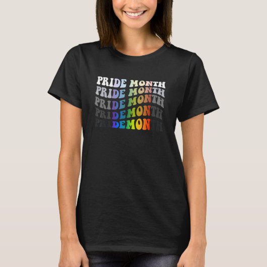 Pride Demon LGBTQ Gay Retro Pride Maand Transgende T-shirt (Voorkant)