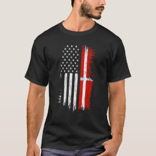Pride Denemarken VS Deense Amerikaanse vlag T-shirt