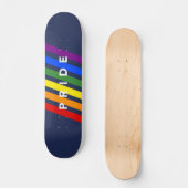 PRIDE Diagonal LGBT Rainbow Stripes op Navy Blue Persoonlijk Skateboard (Voorkant)