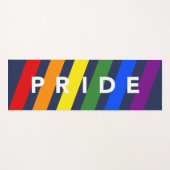 PRIDE Diagonal LGBT Rainbow Stripes op Navy Blue Yogamat (Voorkant (horizontaal))