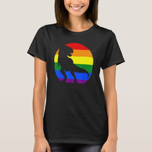 Pride Dinosaur Lgbt Gay Lesbian Transgender Trans T-shirt (Voorkant)