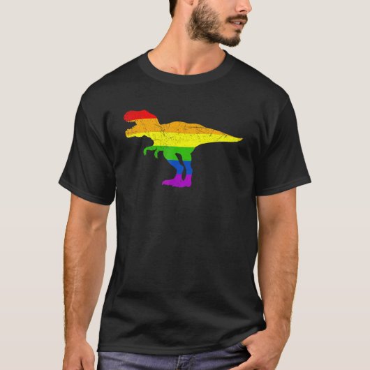 Pride Dinosaur Lgbt Gay Lesbian Transgender Trans T-shirt (Voorkant)