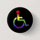 Pride Disability LGBT Ronde Button 3,2 Cm (Voorkant)