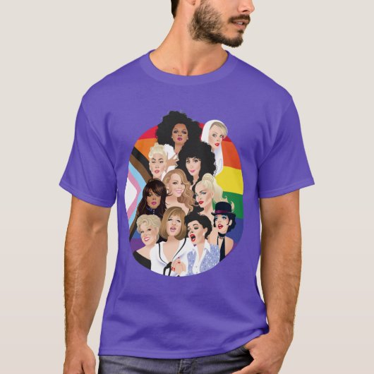 Pride Divas Edition retro T-shirt (Voorkant)
