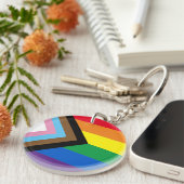 Pride diversity Inclusief regenboog Lgbtq homovlag Sleutelhanger (Voorkant Rechts)