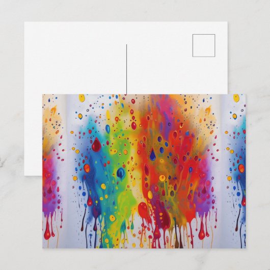 Pride Drip Patroon Ansichtkaart Briefkaart (Voorkant / Achterkant)