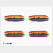 PRIDE EENHEID DIVERSITEIT RECHTHOEKIGE STICKER (Vel)