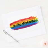 PRIDE EENHEID DIVERSITEIT RECHTHOEKIGE STICKER (Envelop)