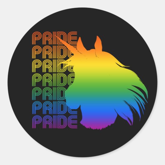 Pride eenhoorn T-shirt Ronde Sticker (Voorkant)