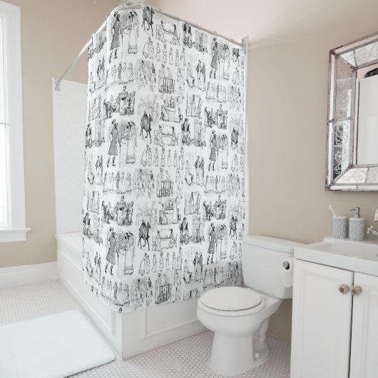 Pride en Prejudice  illustratietool Douchegordijn (In situ)