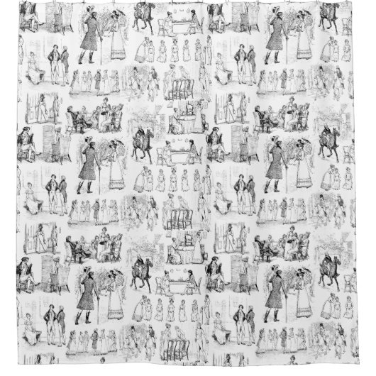 Pride en Prejudice  illustratietool Douchegordijn (Voorkant)