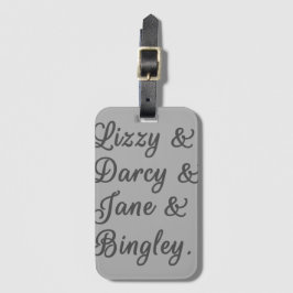 Pride en Prejudice-paren I Bagagelabel