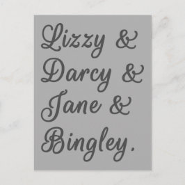 Pride en Prejudice-paren I Briefkaart